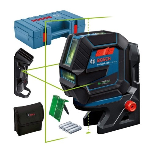 Лазерний нівелір Bosch Professional GCL 2-50 G, до 15 м, з тримачем RM 10, затиском DK 10, мішенню, кейс (0.601.066.M02)