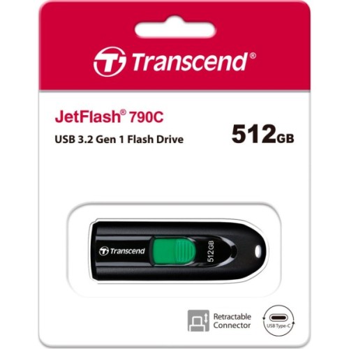 USB флеш накопичувач Transcend 512GB JetFlash 790C USB 3.1 Type-C (TS512GJF790C)