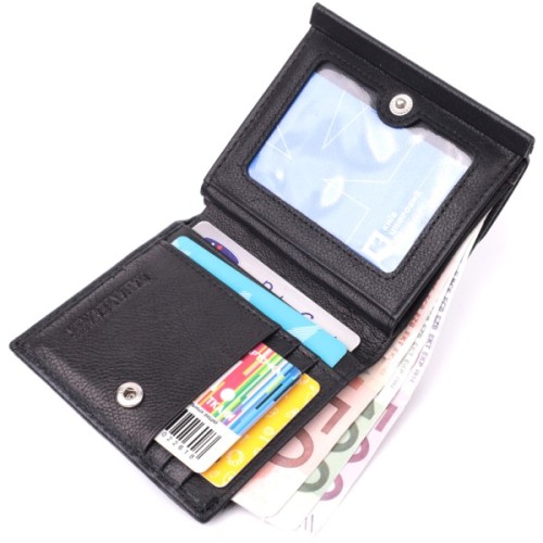 Гаманець ST Leather З натуральної шкіри Чорний (22542)