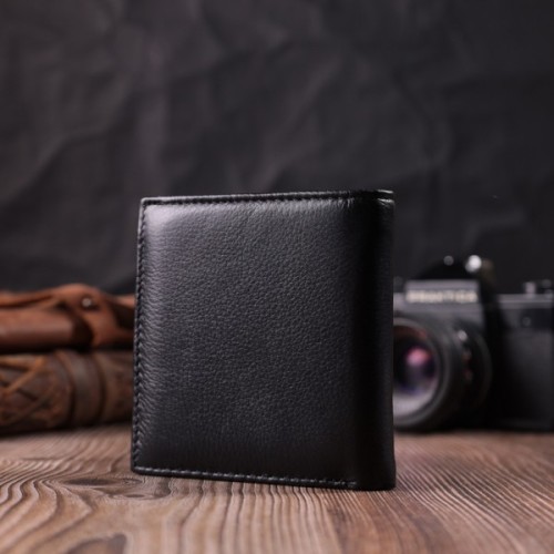 Гаманець ST Leather З натуральної шкіри Чорний (22542)