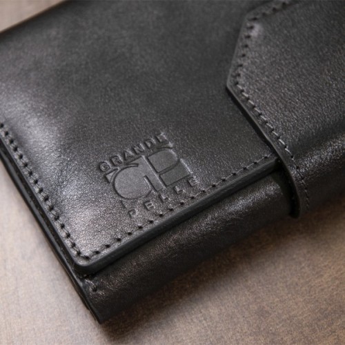 Портмоне Grande Pelle Шкіряне Чорне (11471)