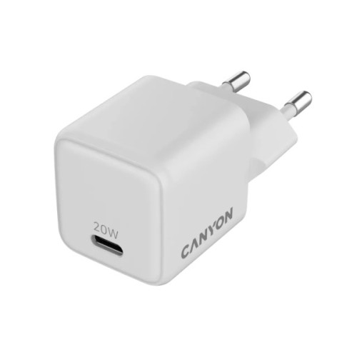 Зарядний пристрій Canyon CU20C GaN 20W 1xPD EU White (CNS-CUW20C)