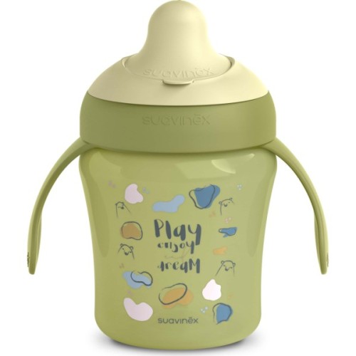 Поїльник-непроливайка Suavinex Bear Family чашка з носиком, 200 мл,+6 міс. зелена (402643)