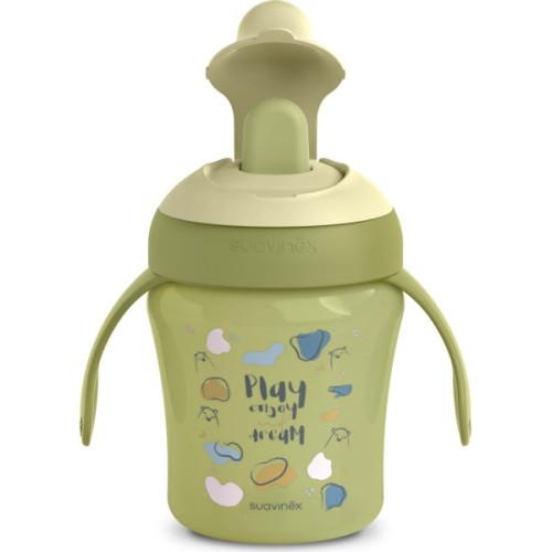Поїльник-непроливайка Suavinex Bear Family чашка з носиком, 200 мл,+6 міс. зелена (402643)