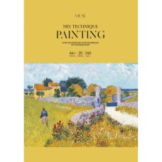 Папір для малювання Школярик для змішаних технік MUSE, A4 20 аркушів 240г/м2 (PD-A4-078)