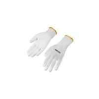 Захисні рукавиці Tolsen поліестер з ПУ покриттям білі XXL (11) (45502)