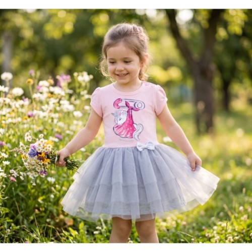 Плаття дитяче Breeze з единорогом (11882-74G-pink)
