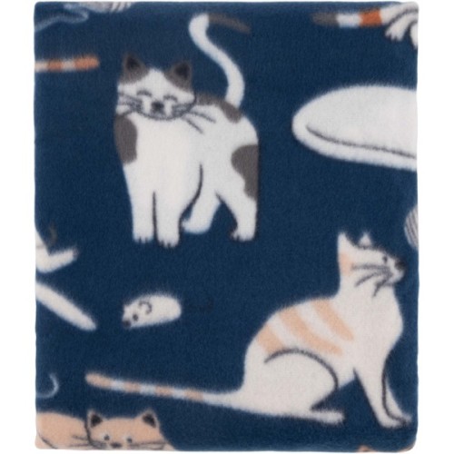 Плед Ardesto Fleece 100% поліестер, котики, синій 130х160 см (ART0725PB)