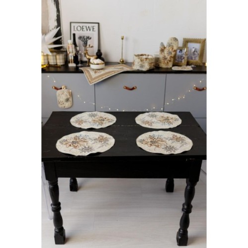 Серветка на стіл Прованс гобеленова Золоте свято D 35см (036313)