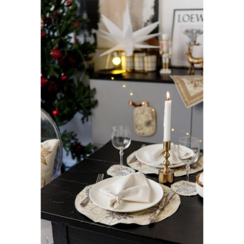 Серветка на стіл Прованс гобеленова Золоте свято D 35см (036313)