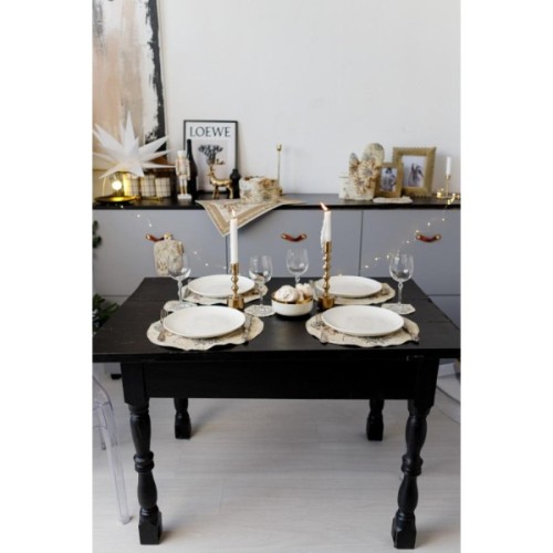 Серветка на стіл Прованс гобеленова Золоте свято D 35см (036313)