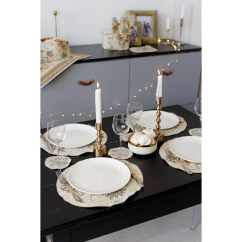 Серветка на стіл Прованс гобеленова Золоте свято D 35см (036313)