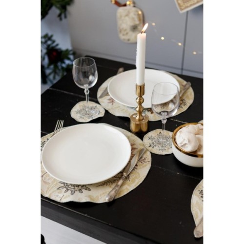 Серветка на стіл Прованс гобеленова Золоте свято D 35см (036313)