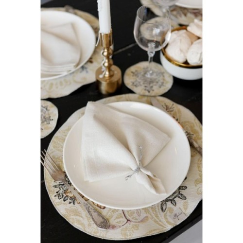 Серветка на стіл Прованс гобеленова Золоте свято D 35см (036313)