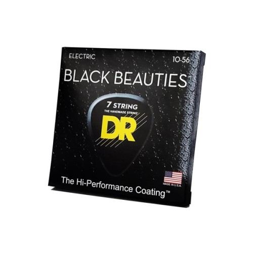Струни для гітари DR Strings Black Beauties Electric - Medium 7-String (10-56) (BKE7-10)