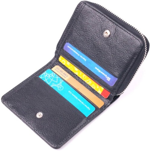 Гаманець Karya З натуральної шкіри Чорний (21411)