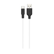 Дата кабель USB 2.0 AM to USB-C 2.0m 3A silicone X21 Plus black+white HOCO (6931474713889)