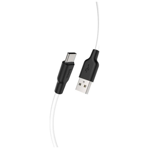 Дата кабель USB 2.0 AM to USB-C 2.0m 3A silicone X21 Plus black+white HOCO (6931474713889)