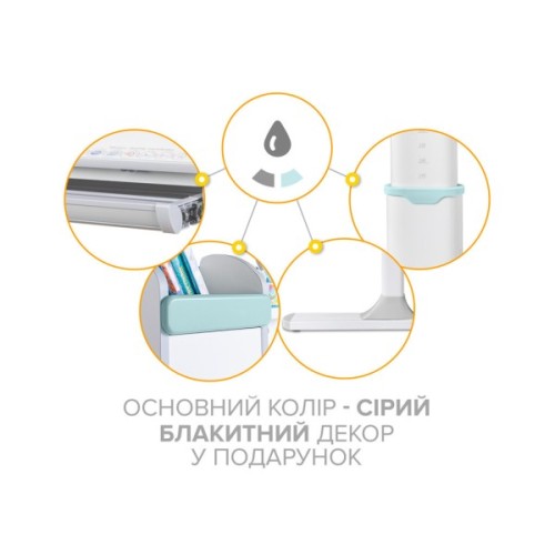 Парта Mealux Edmonton Multicolor BL з полицею (BD-610 W/МС + BL с полкой)