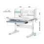 Парта Mealux Edmonton Multicolor BL з полицею (BD-610 W/МС + BL с полкой)