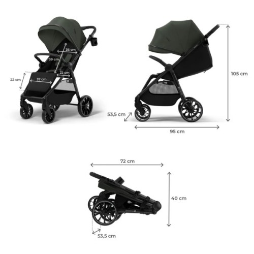 Коляска Kinderkraft Grande 2 Green (KSGRAN02GRE0000) (5902533929597)