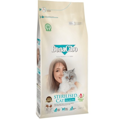 Сухий корм для кішок BonaCibo Sterilised Salmon 2 кг (8694686407011)