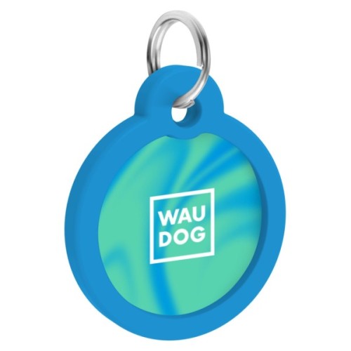 Адресник для тварин WAUDOG Smart ID з QR паспортом "Градієнт блакитний", коло 30 мм (230-4036)