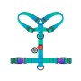 Шлея для собак WAUDOG Nylon Recycled анатомічна H-подібна з QR паспортом, градієнт, M блакитна (52872)