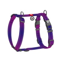 Шлея для собак WAUDOG Nylon Mono H-подібна з QR паспортом, світловідбивна, S фіолетова (54569)