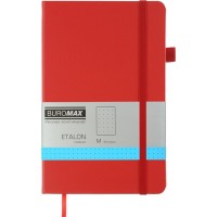 Книга записна Buromax Etalon 125x195 мм 96 аркушів в точку обкладинка зі штучної шкіри Червона (BM.291360-05)