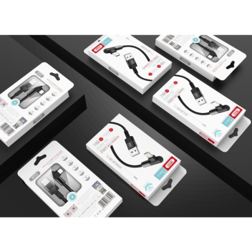Дата кабель USB 2.0 AM to Lightning 1.0m 2.4A 90° corner white XO (NB152-L-1-WH)