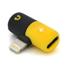 Перехідник Lightning M to 2xLightning F black-yellow Voltronic (YT-SL/2L)