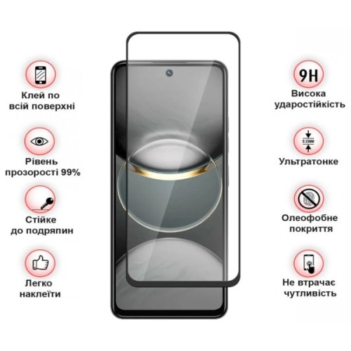 Скло захисне BeCover Tecno Spark 30 Pro (KL7) Black (713080)