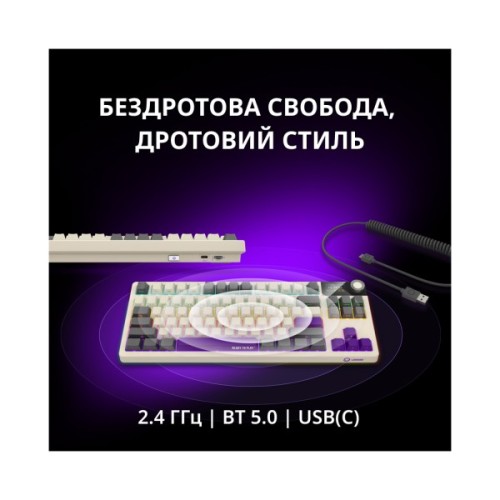 Клавіатура Lorgar KBP70TKLW Wireless TKL Mechanical Pro UA Black/Yellow (LRG-KBP70TKLW-YL-US)