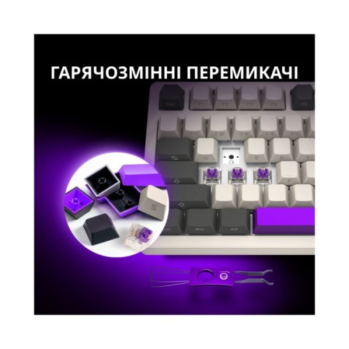 Клавіатура Lorgar KBP70TKLW Wireless TKL Mechanical Pro UA Black/Yellow (LRG-KBP70TKLW-YL-US)