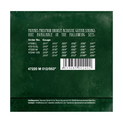 Струни для гітари Framus Phosphor Bronze Medium (12-53) (47220 M)