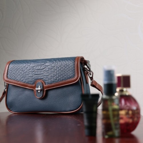 Сумка Vintage З натуральної шкіри Синя (22622)