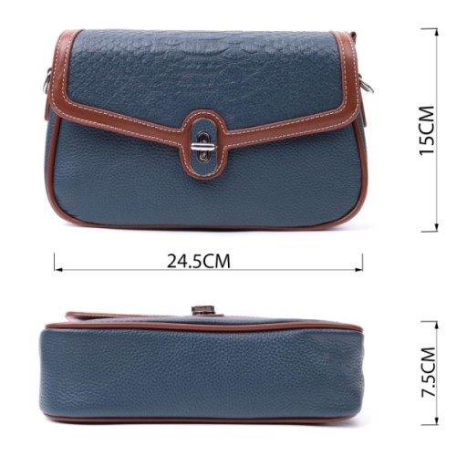 Сумка Vintage З натуральної шкіри Синя (22622)