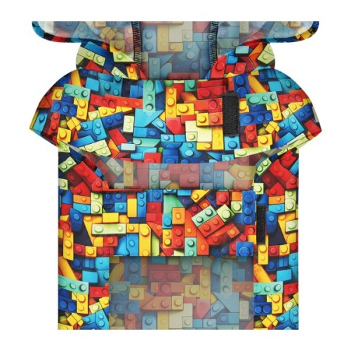 Дощовик для тварин WAUDOG Clothes Накидка з капюшоном Блоки XXS (354-4056)