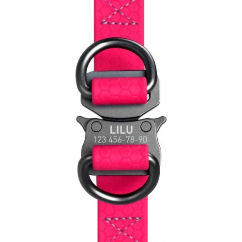 Шлея для собак WAUDOG Waterproof металічна пряжка-фастекс Ш 15 мм Д 40-55 см рожева (27647)