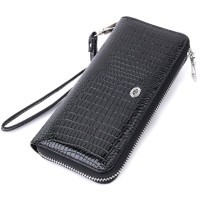 Гаманець ST Leather З натуральної шкіри Чорний (22678)