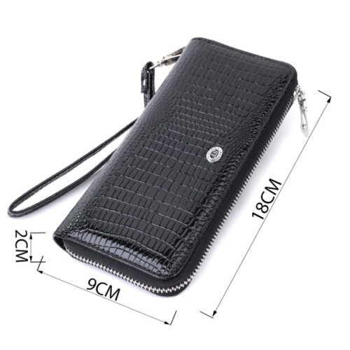 Гаманець ST Leather З натуральної шкіри Чорний (22678)
