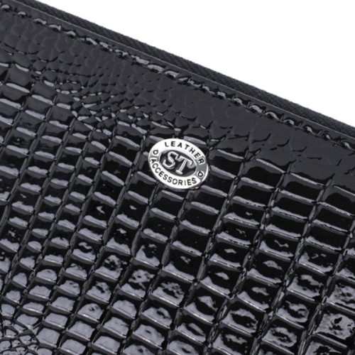 Гаманець ST Leather З натуральної шкіри Чорний (22678)
