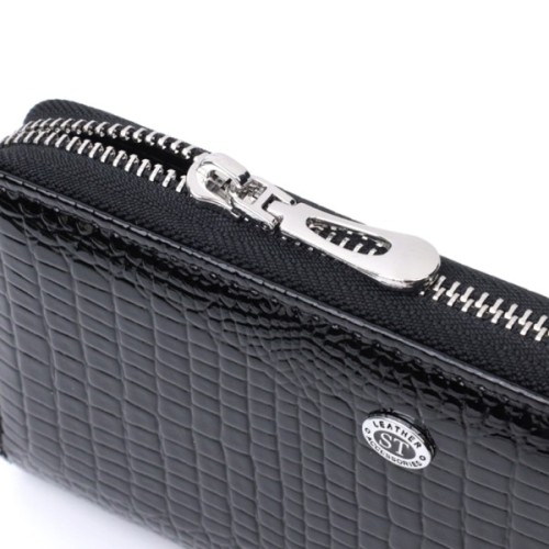 Гаманець ST Leather З натуральної шкіри Чорний (22678)