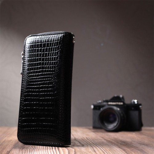 Гаманець ST Leather З натуральної шкіри Чорний (22678)