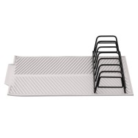 Сушарка для посуду Ardesto Minimalism 39х25х8см, силікон, метал, сірий (ARHK4102DR)