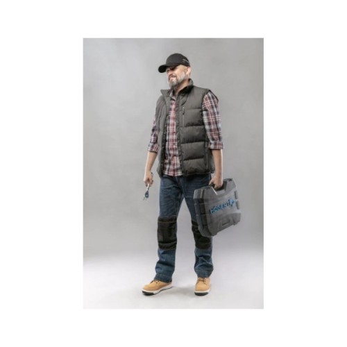 Жилет робочий Hoegert WIED HT5K243-XL утеплений RipStop 100% поліестер графіт, XL (54) (HT5K243-XL)