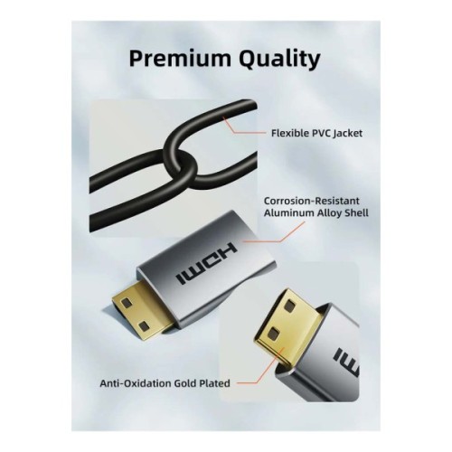 Кабель мультимедійний HDMI micro M to HDMI M 0.5m 8K60Hz Cabletime (CA915873)