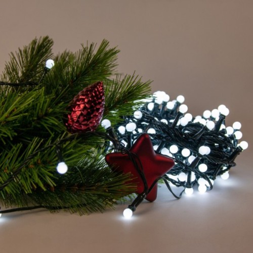Гірлянда Chomik Кульки-змійка 200 LED 16 м, холодний білий, IP44, від мережі (5900779880153)
