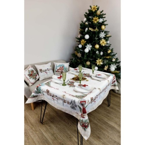 Скатертина Прованс гобеленова з велюром Святковий дім 135х240 см (4823093450363)